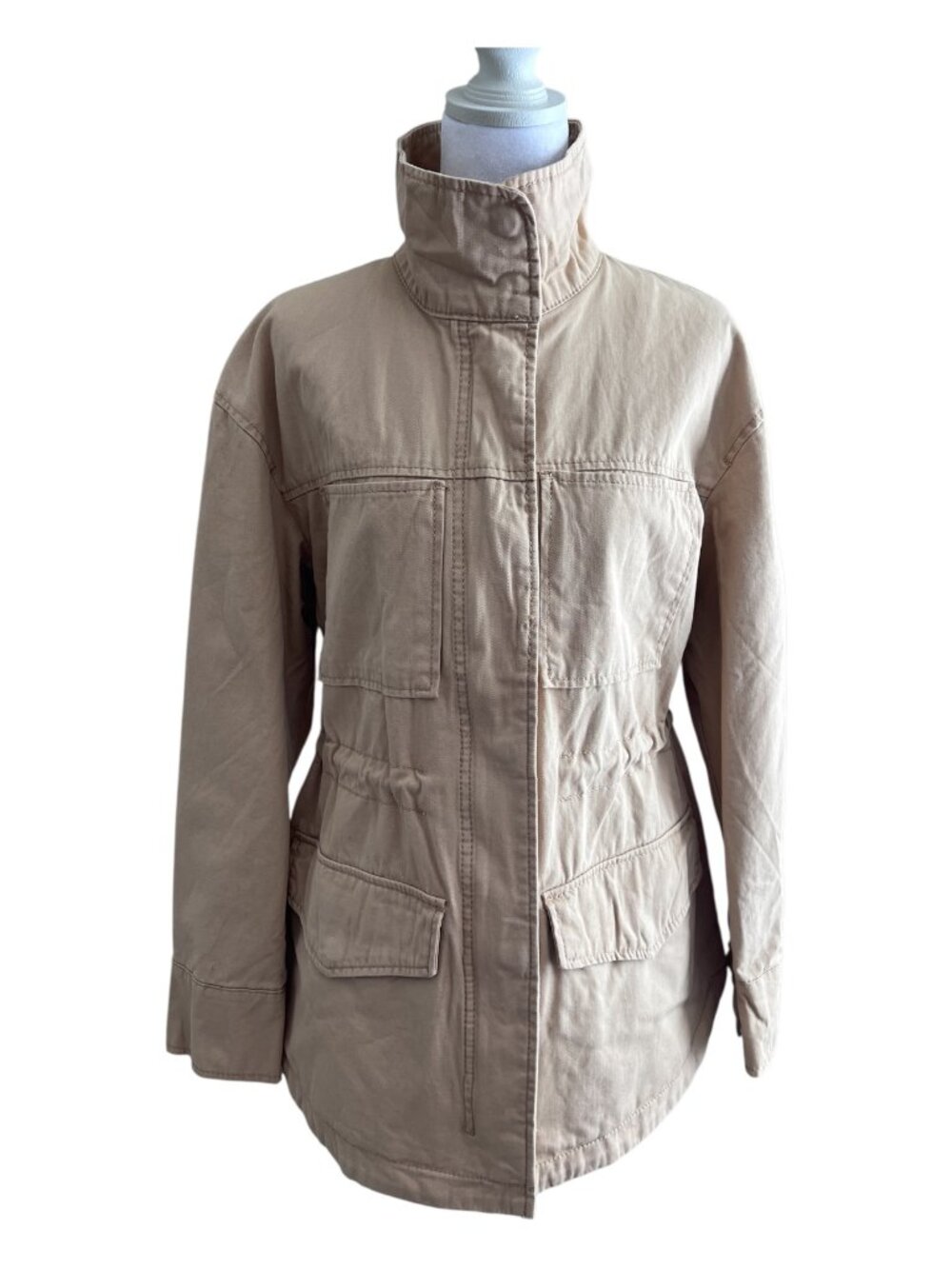NWT Universal Thread Beige Canvas Utility Field Jacket - Size S